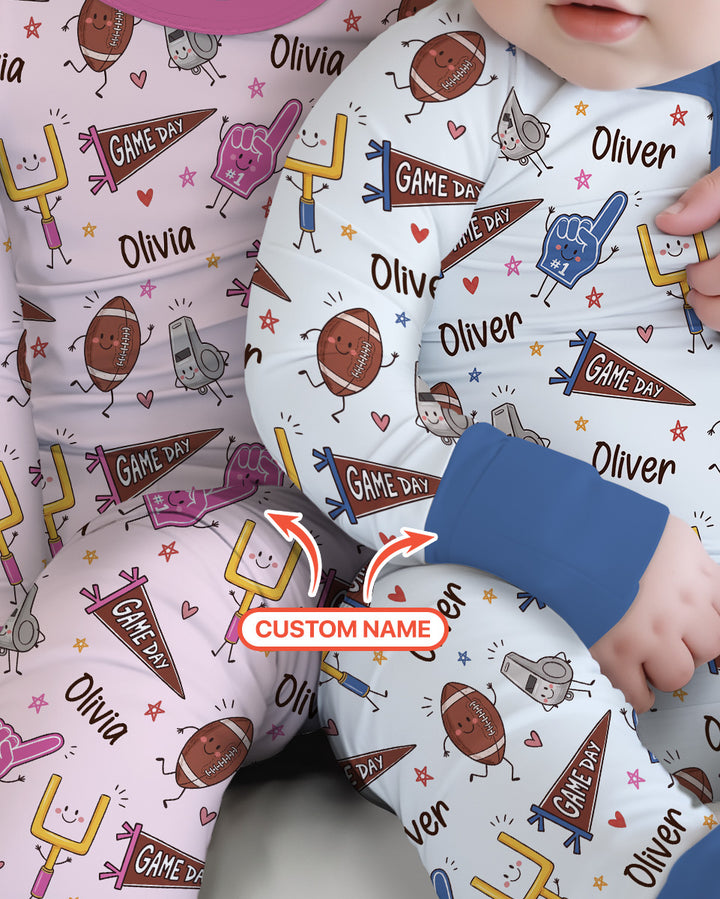 Custom Name Football Game Day Bamboo Convertible Zippy