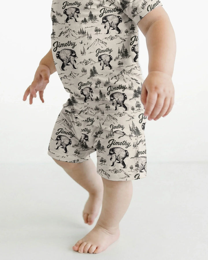 Template Bamboo Two Piece Short Sleeve Shorts Pyjamas Set