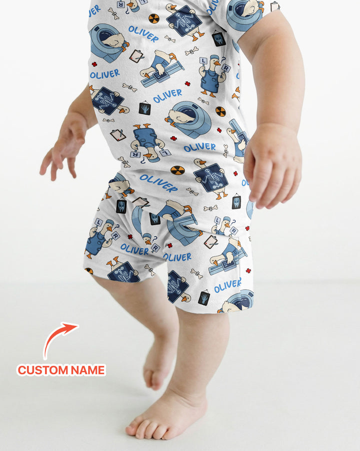 Rad Tech Goose Bamboo Two Piece Short Sleeve Shorts Pajama Set