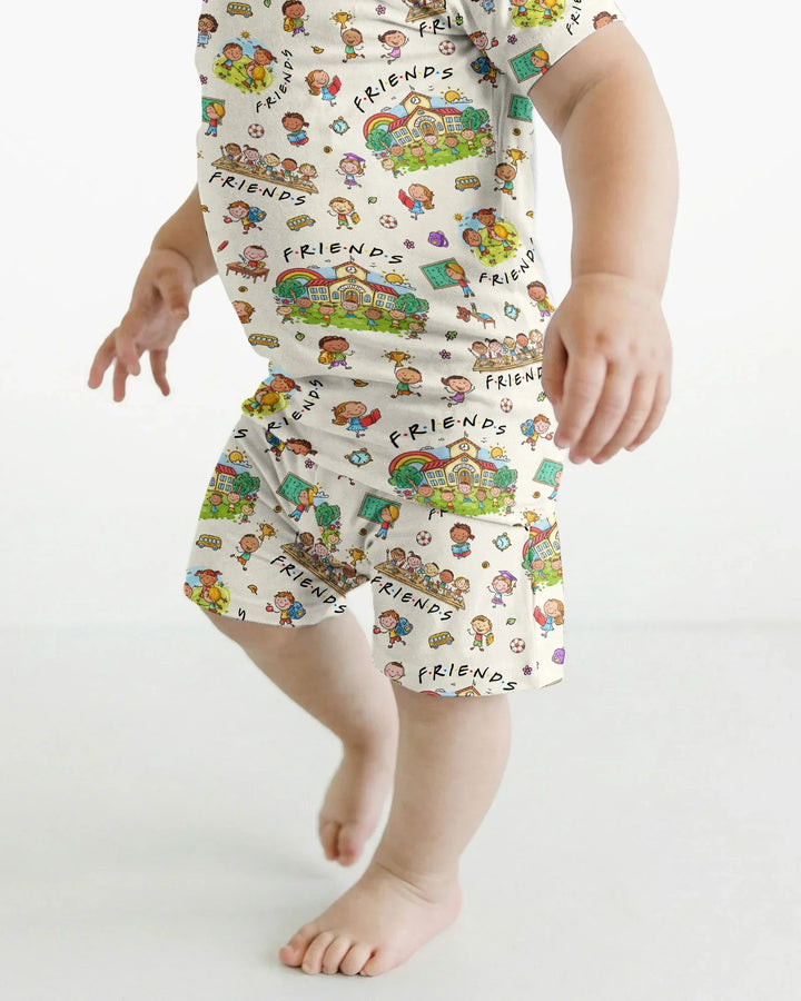Template Bamboo Two Piece Short Sleeve Shorts Pyjamas Set