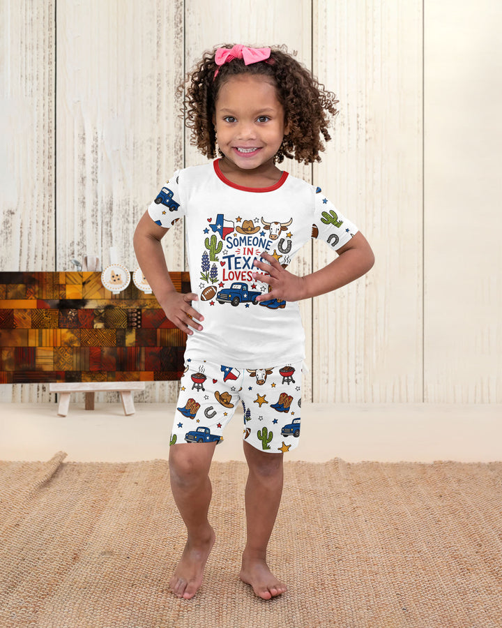 Template Bamboo Two Piece Short Sleeve Shorts Pyjamas Set