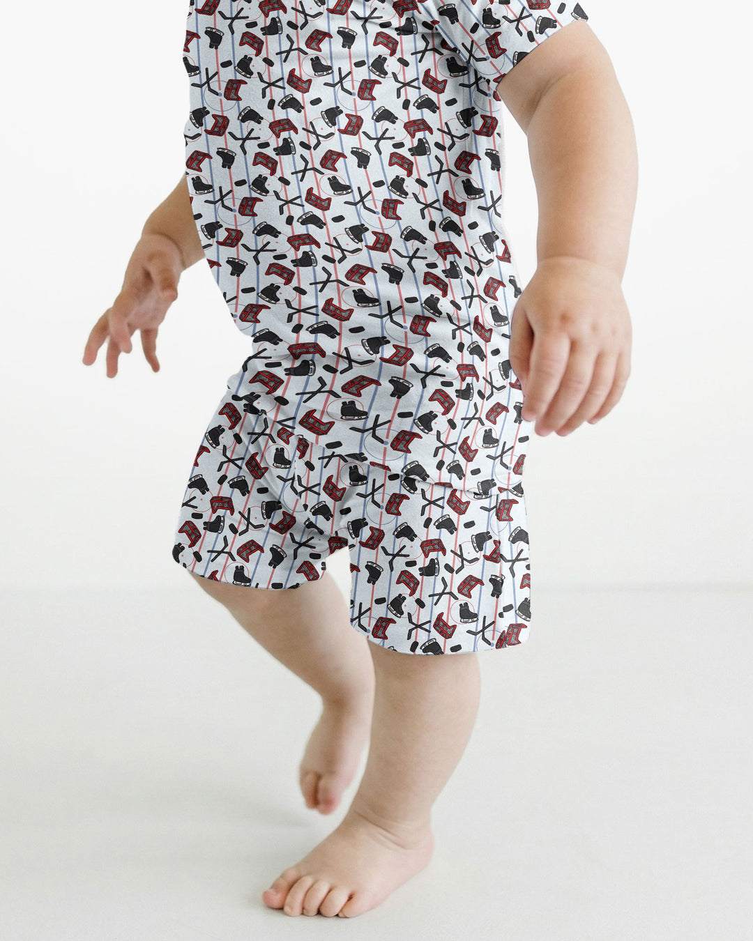 Hockey Rink Bamboo Two Piece Short Sleeve Shorts Pajama Set