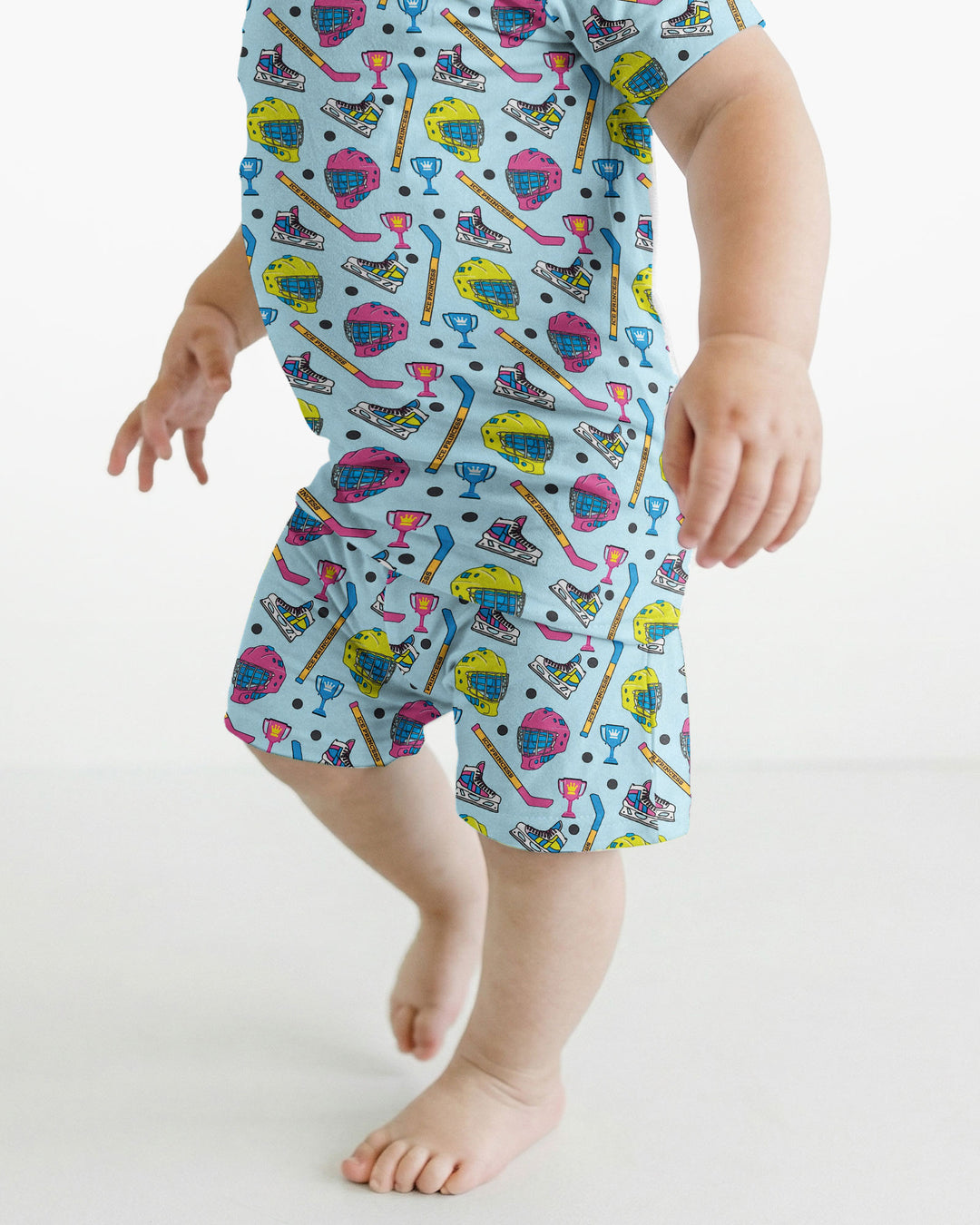 The Ice Hockey Princess Bamboo Two Piece Short Sleeve Shorts Pajama Set