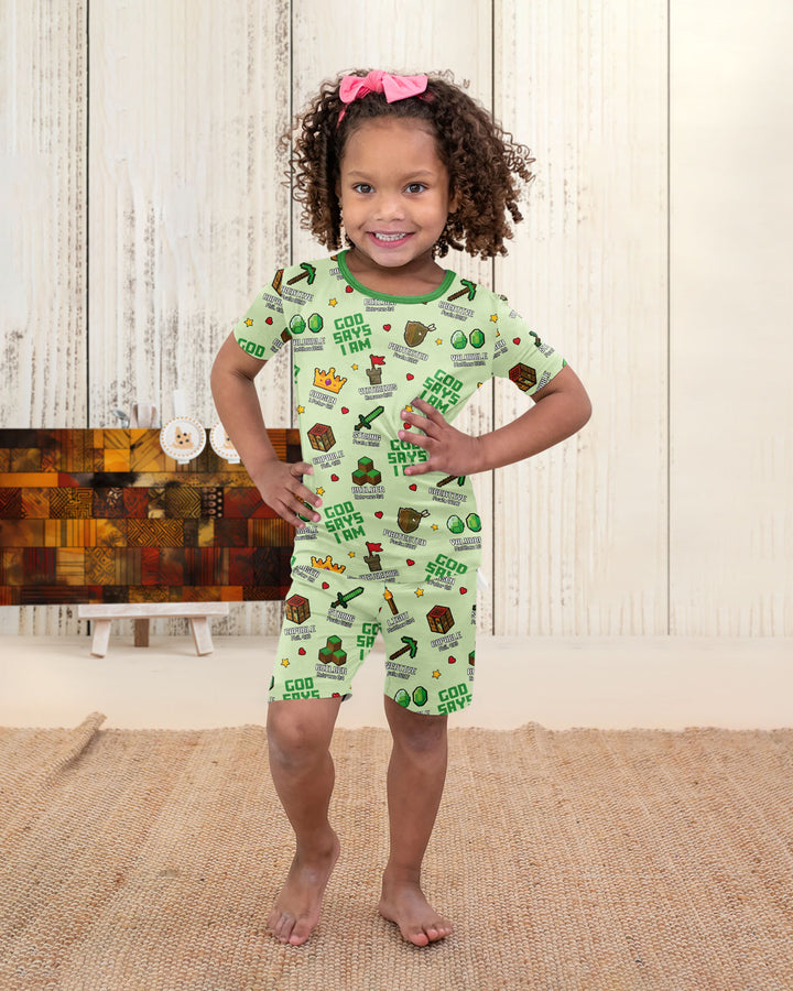 Template Bamboo Two Piece Short Sleeve Shorts Pyjamas Set