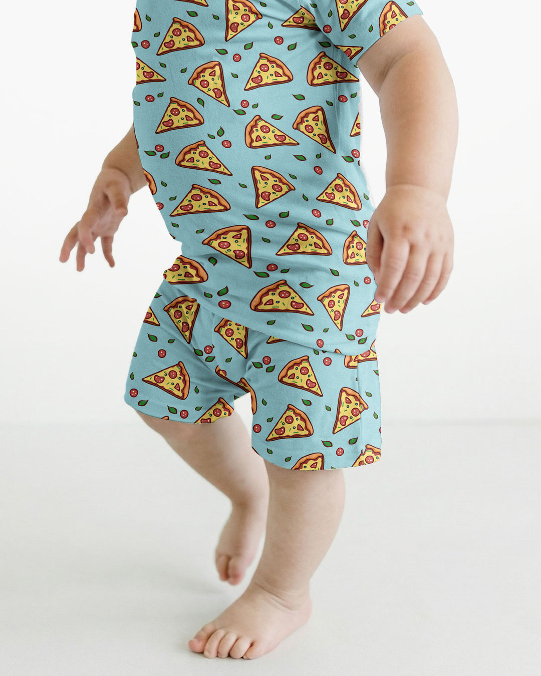 Pizza Doodle Bamboo Two-Piece Short Sleeve Shorts Pyjamas Set
