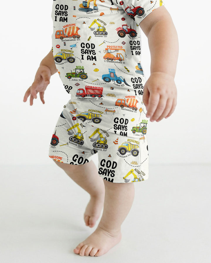 God Says I Am Boy Bamboo Two Piece Short Sleeve Shorts Pyjamas Set