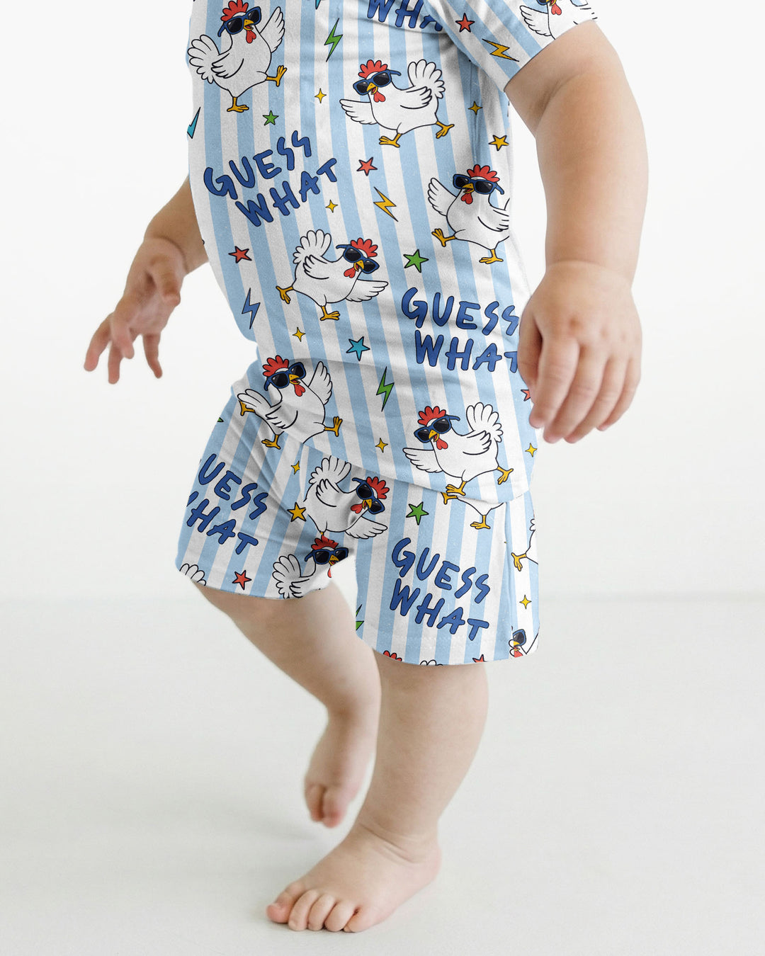 Guess What? Chicken Butt! Bamboo Two Piece Short Sleeve Shorts Pajama Set