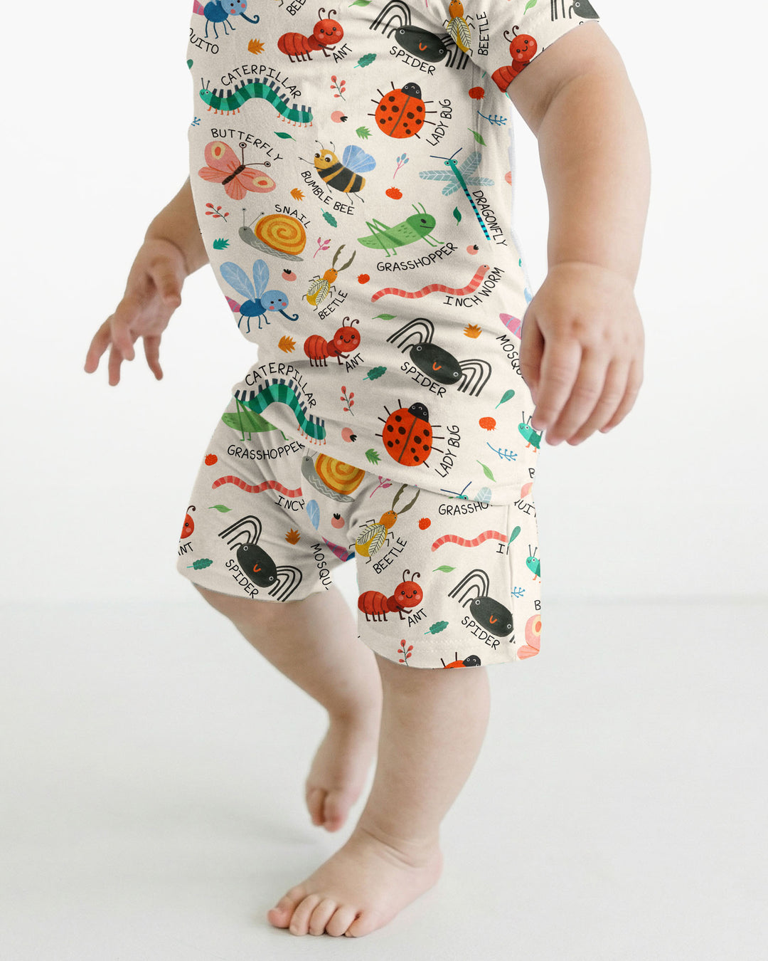 Bug Field Guide Bamboo Two Piece Short Sleeve Shorts Pajama Set
