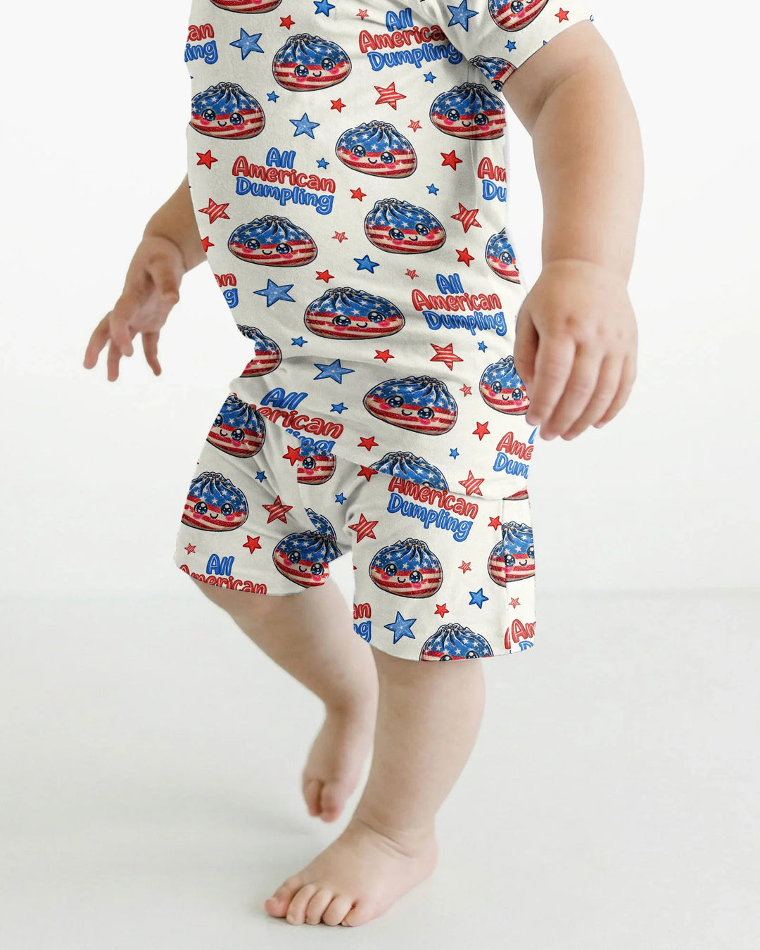 All American Dumpling Bamboo Two Piece Short Sleeve Shorts Pajama Set