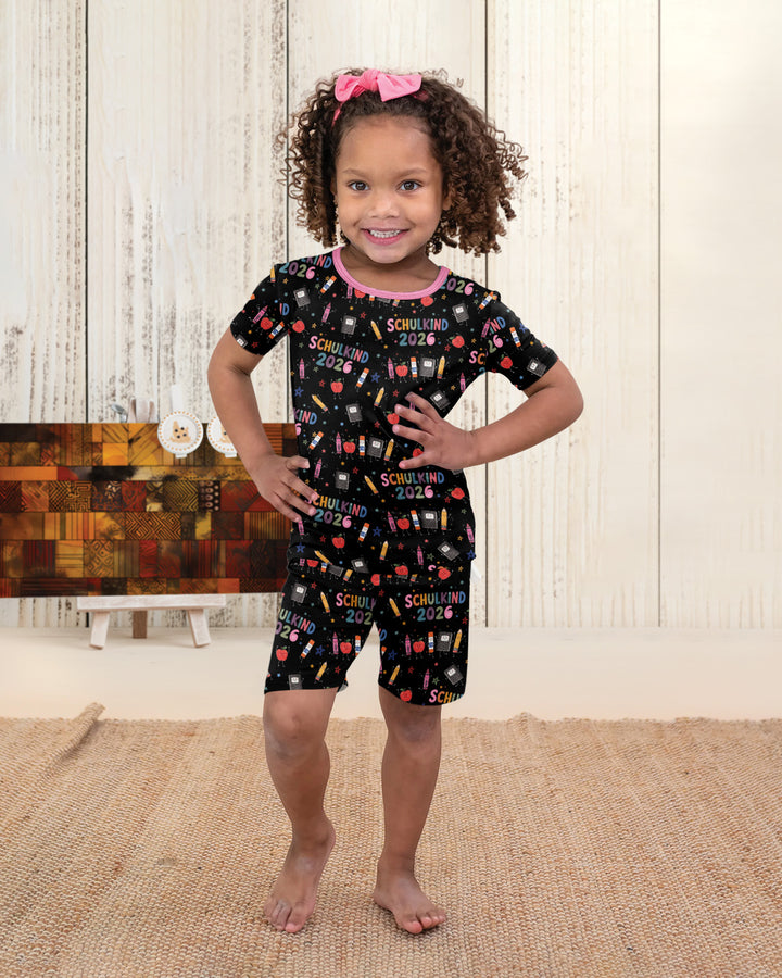 First Day Fun 2026 Bamboo Two Piece Short Sleeve Shorts Pajama Set