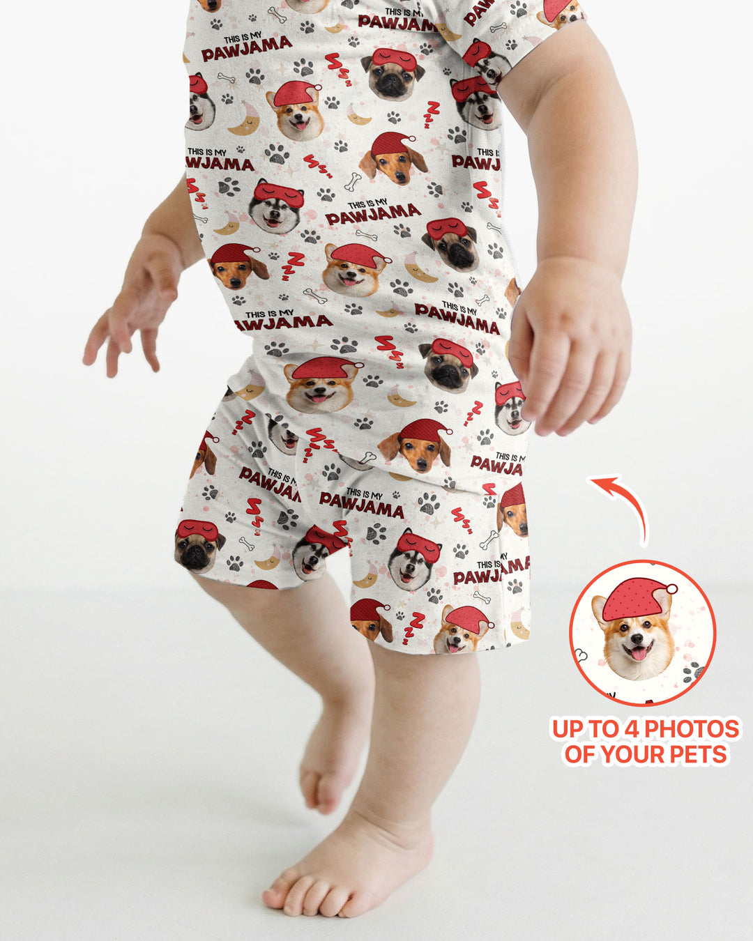 Custom Pet Photo This Is My Pawjama Bamboo Two Piece Short Sleeve Shorts Pajama Set