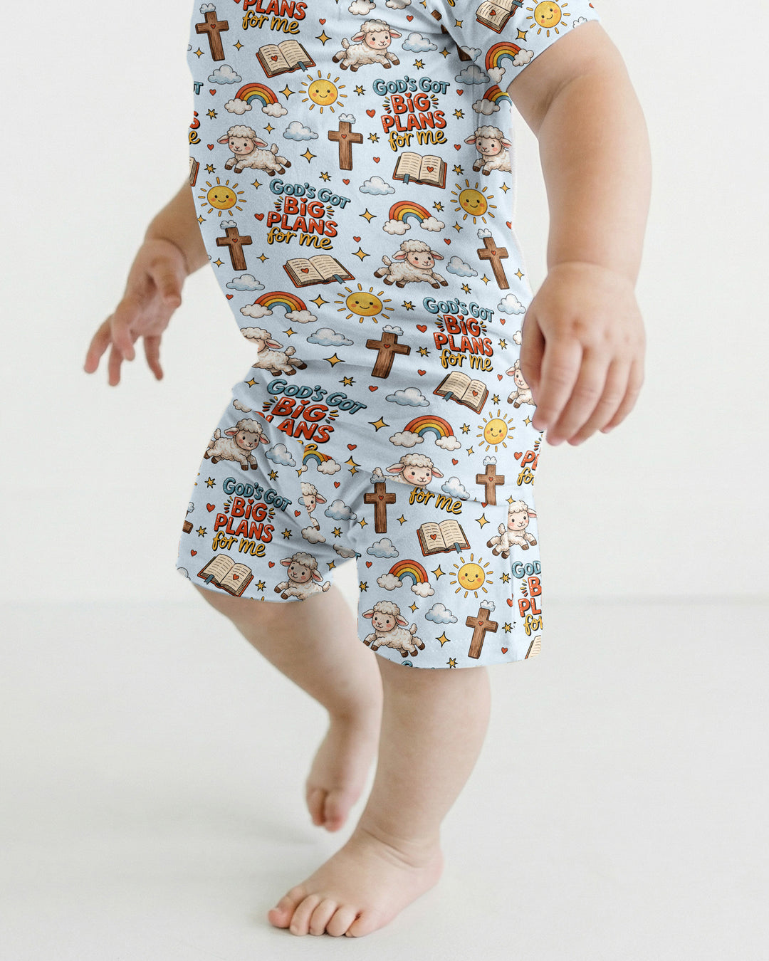 God's Got Big Plans For Me Bamboo Two Piece Short Sleeve Shorts Pajama Set