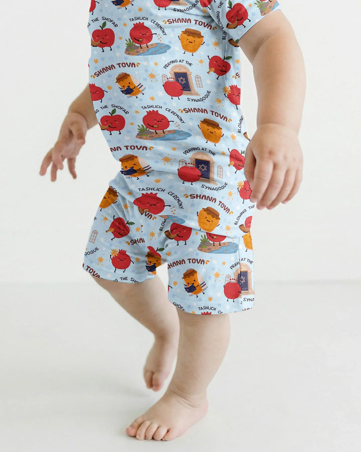 Template Bamboo Two Piece Short Sleeve Shorts Pyjamas Set