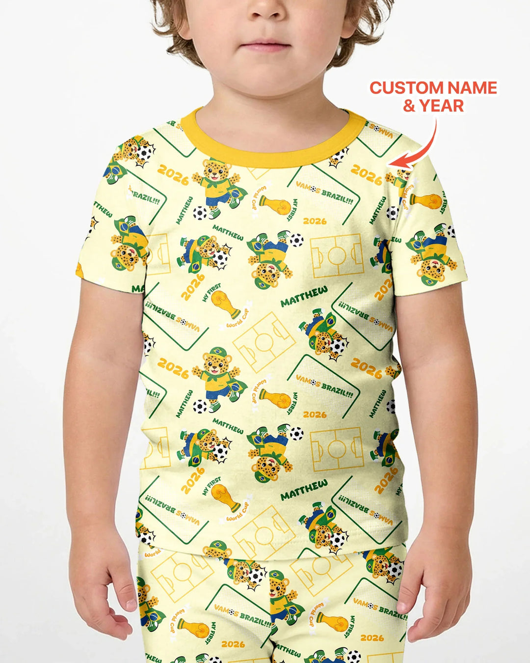 My First World Cup Bamboo Two Piece Short Sleeve Shorts Pajama Set
