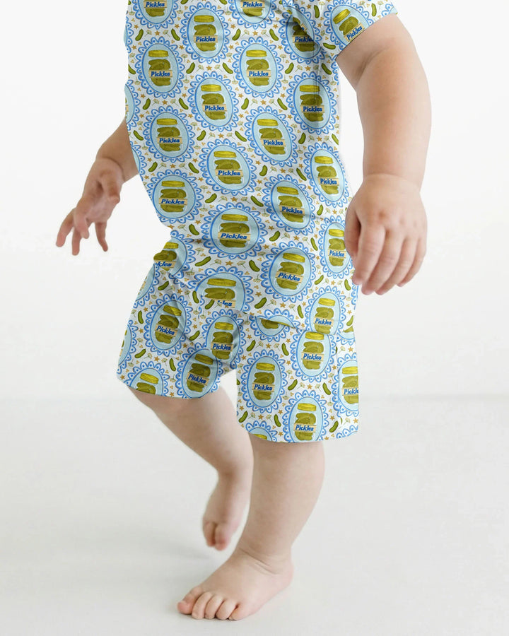 Pickle Coquette Bamboo Two Piece Short Sleeve Shorts Pajama Set