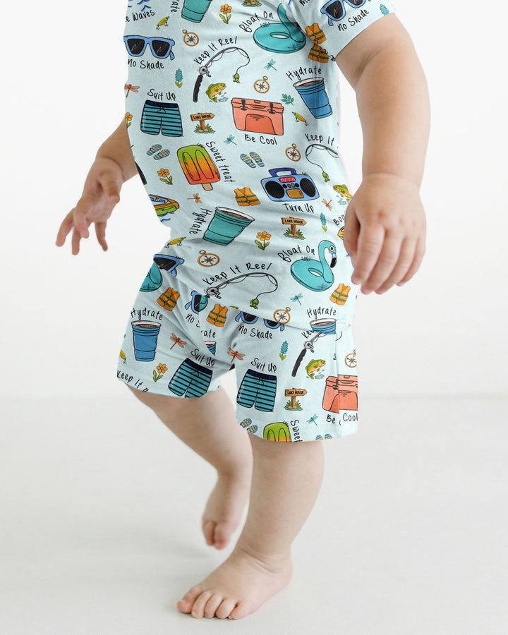 Lake Days Bamboo Two Piece Short Sleeve Shorts Pajama Set