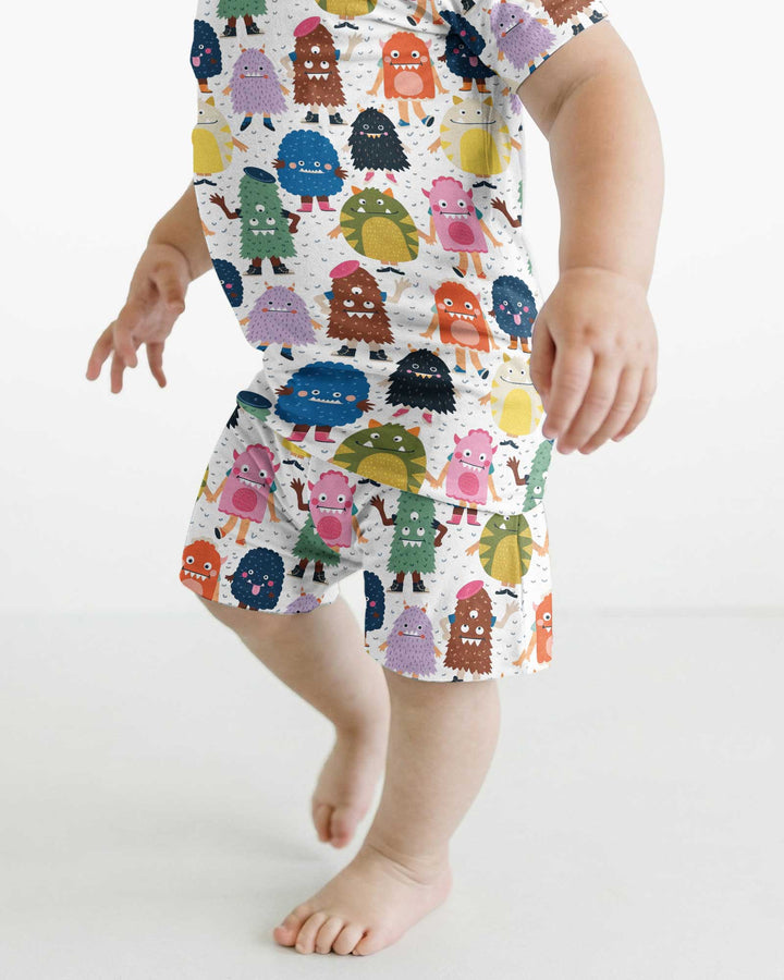 (Not So) Scary Monsters Bamboo Two Piece Short Sleeve Shorts Pajama Set
