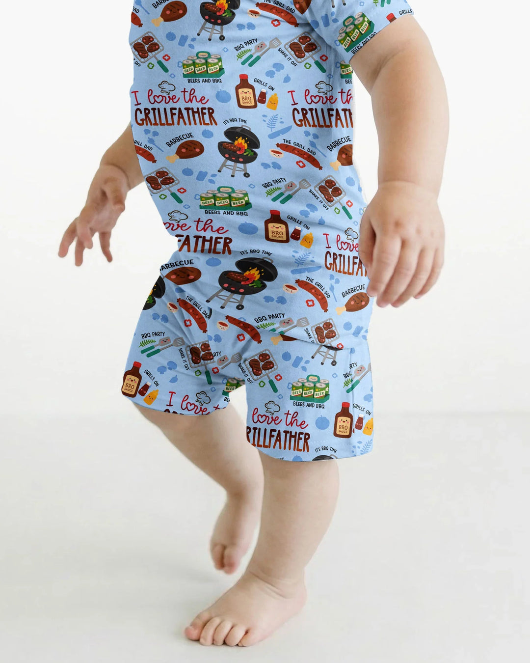The Grill Father Family Matching Bamboo Two Piece Short Sleeve Shorts Pajama Set