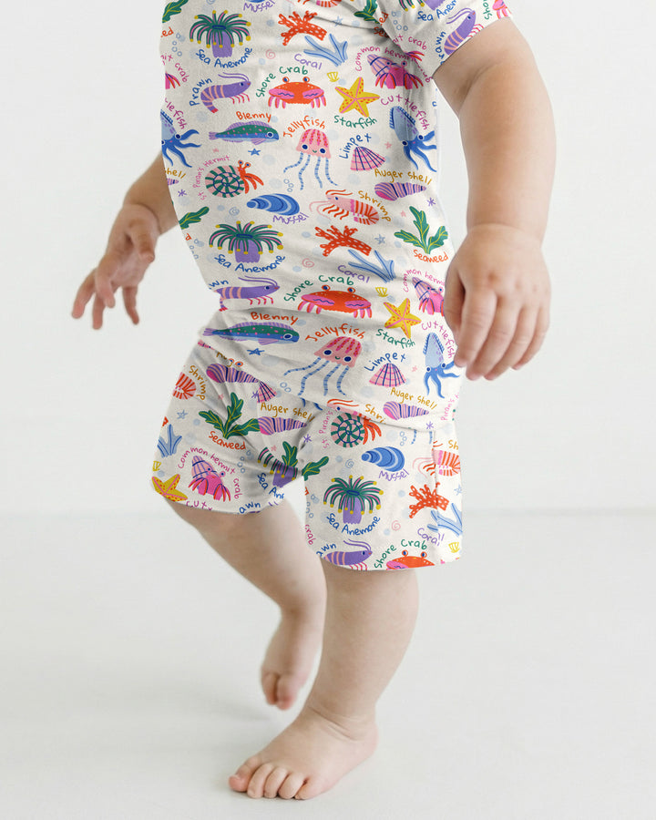 Tide Pool Pals Bamboo Two Piece Short Sleeve Shorts Pajama Set