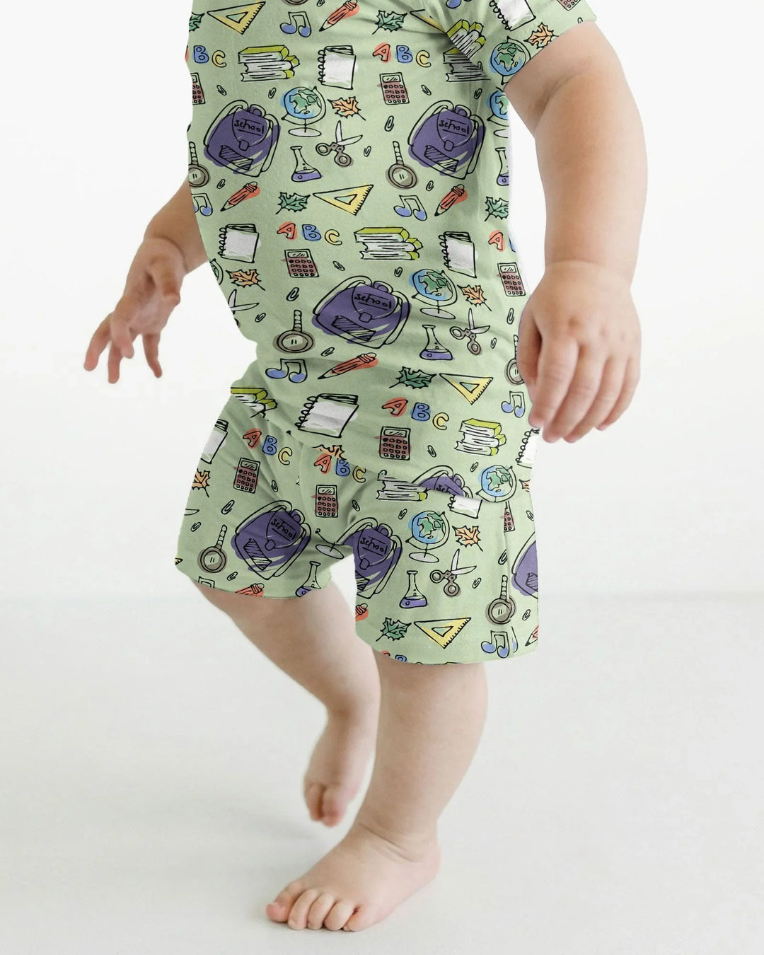 Doodle School Days Bamboo Two Piece Short Sleeve Shorts Pajama Set
