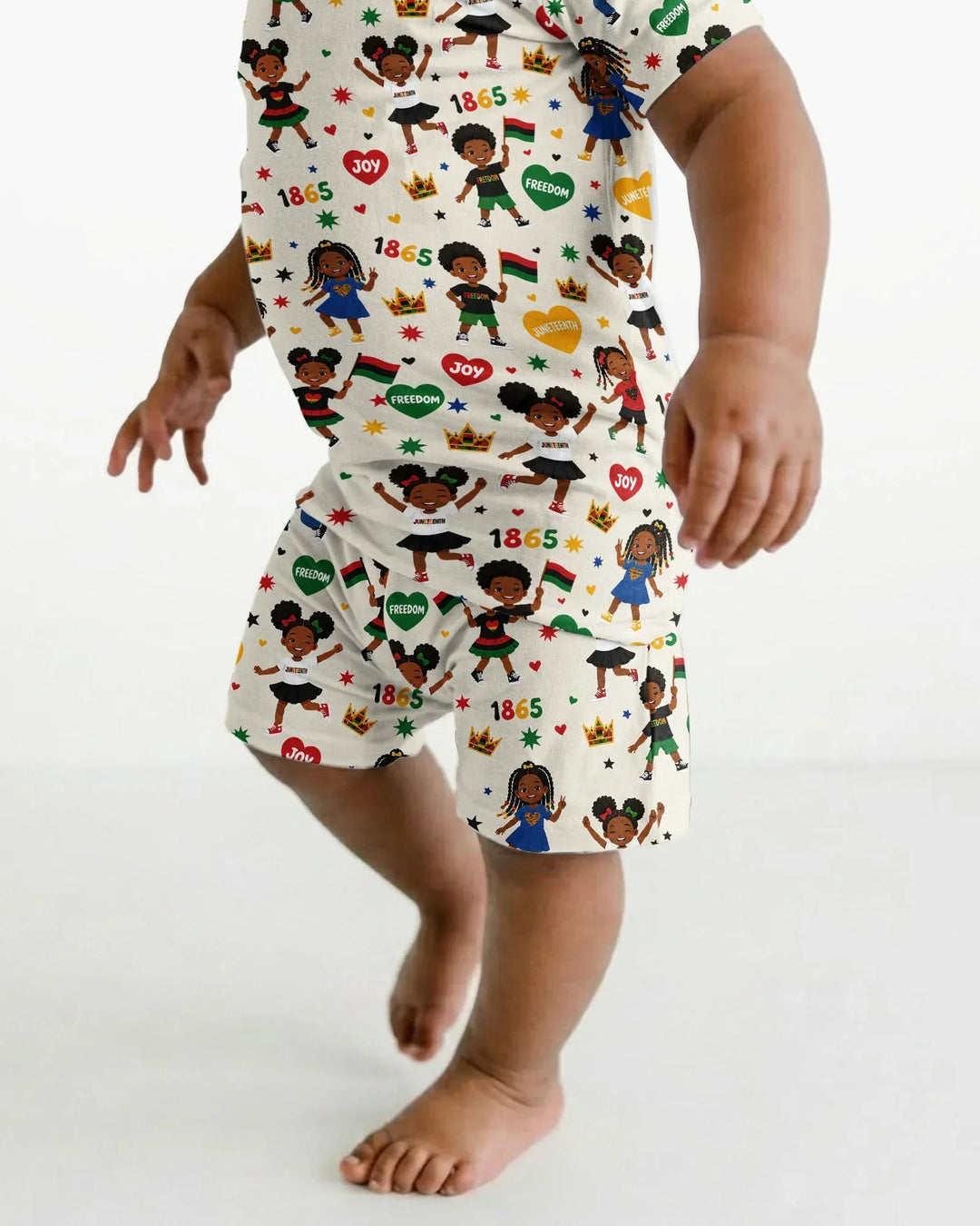 Celebrate Juneteenth Freedom Bamboo Two Piece Short Sleeve Shorts Pajama Set