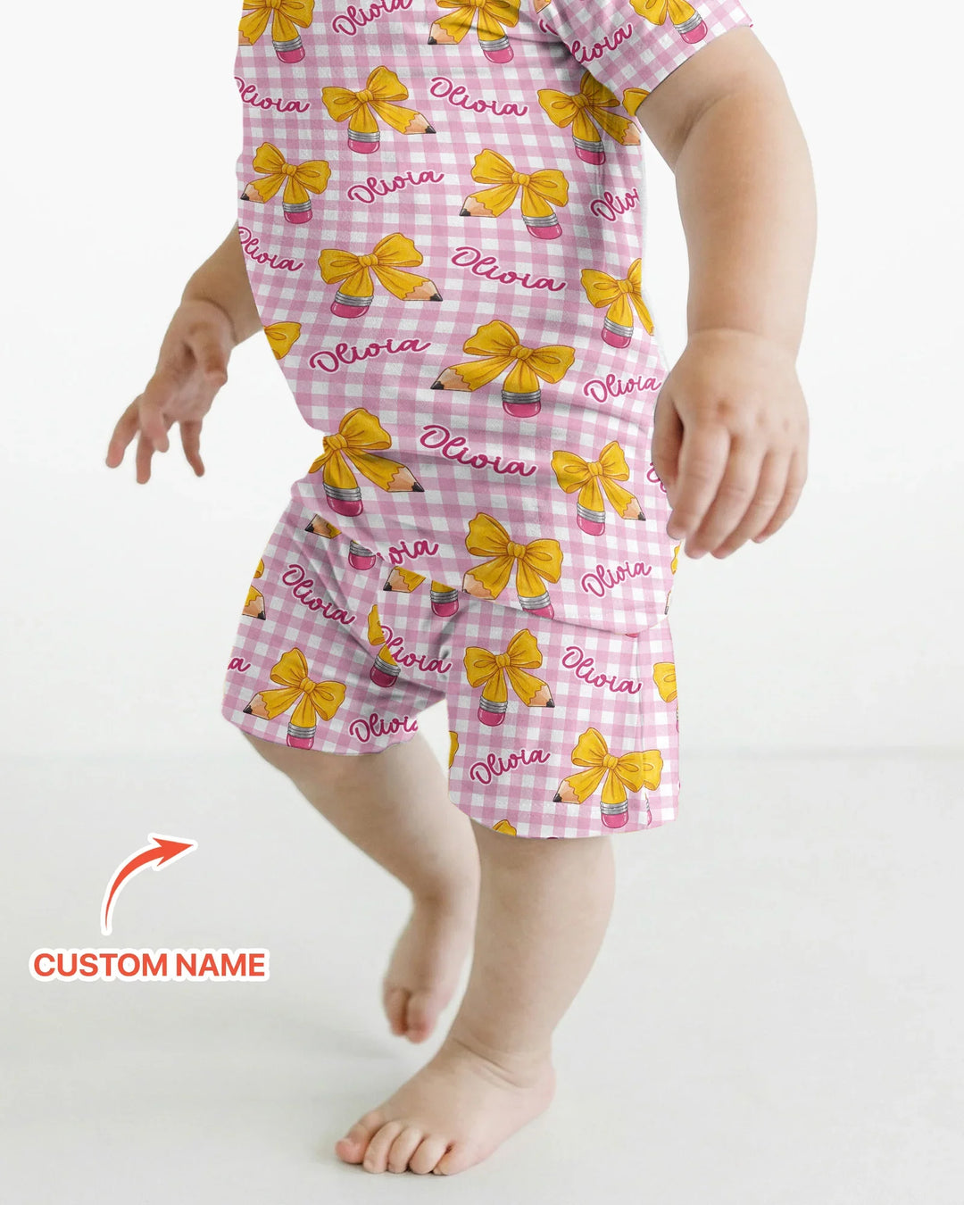 Coquette Back To School Bamboo Two Piece Short Sleeve Shorts Pajama Set