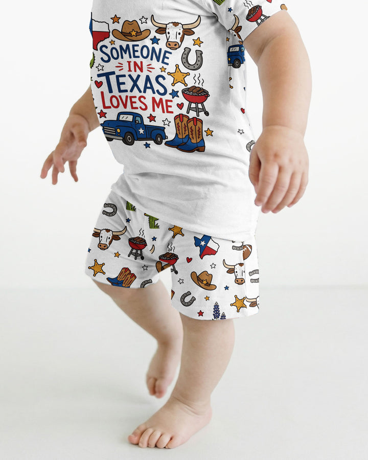 Template Bamboo Two Piece Short Sleeve Shorts Pyjamas Set