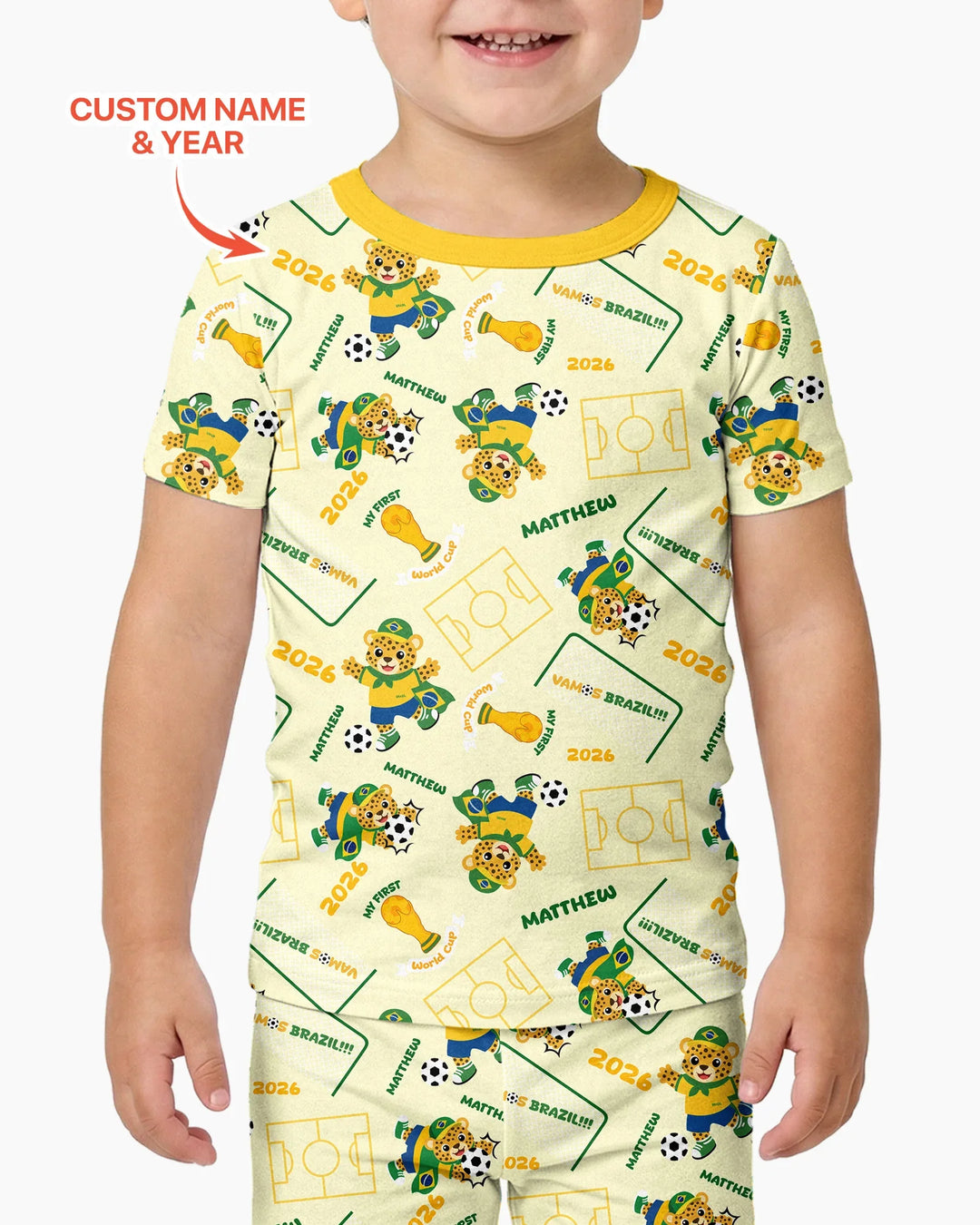 My First World Cup Bamboo Two Piece Short Sleeve Pajama Set