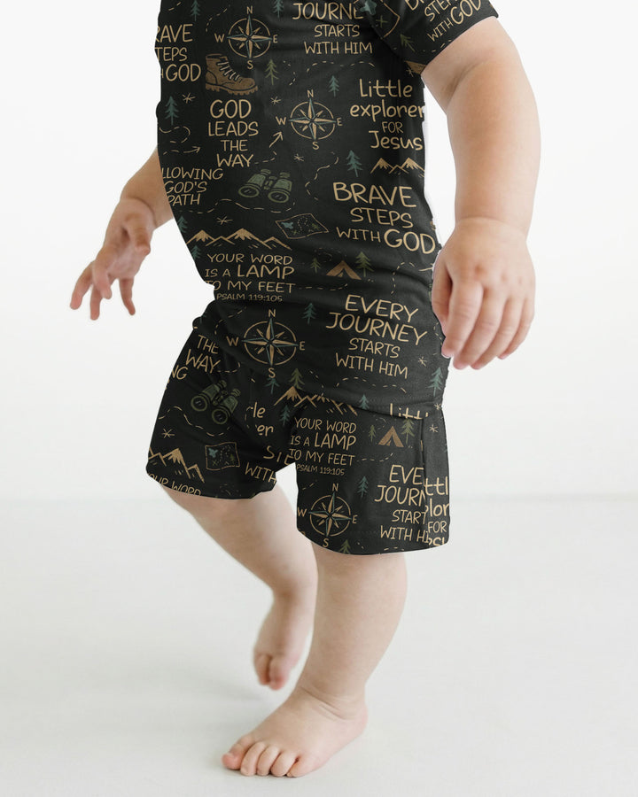 Template Bamboo Two Piece Short Sleeve Shorts Pyjamas Set
