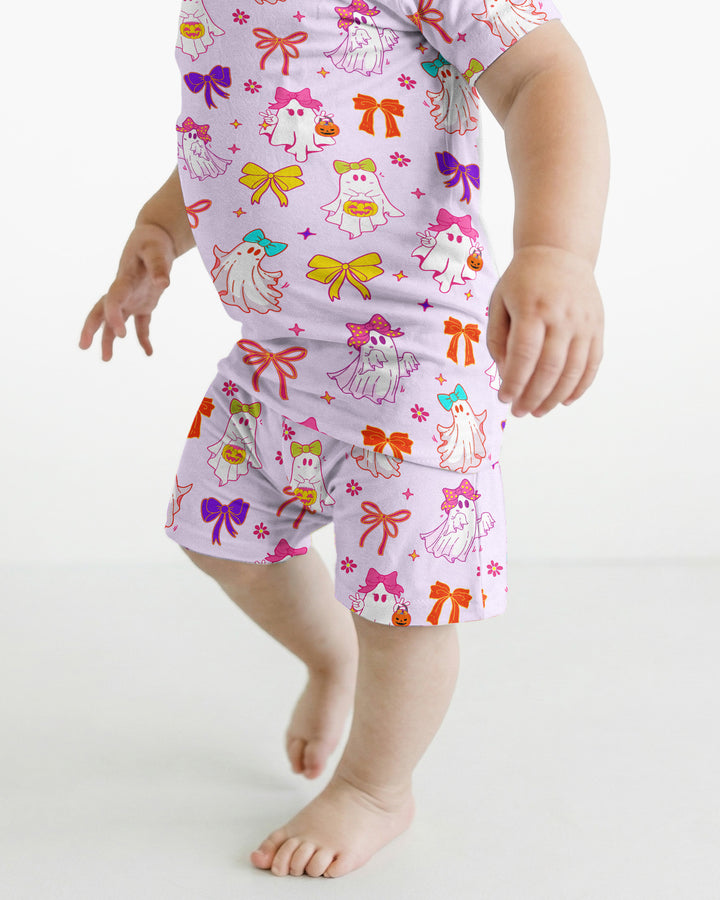 Coquette Ghost & Bow Bamboo Two Piece Short Sleeve Shorts Pajama Set