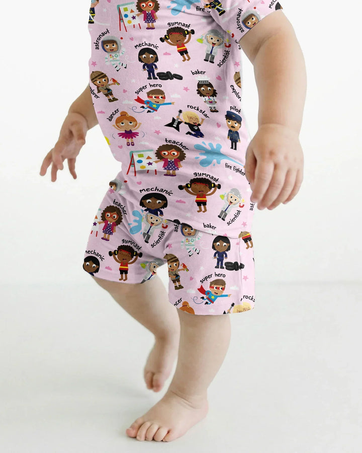 When I Grow Up Bamboo Two Piece Short Sleeve Shorts Pajama Set