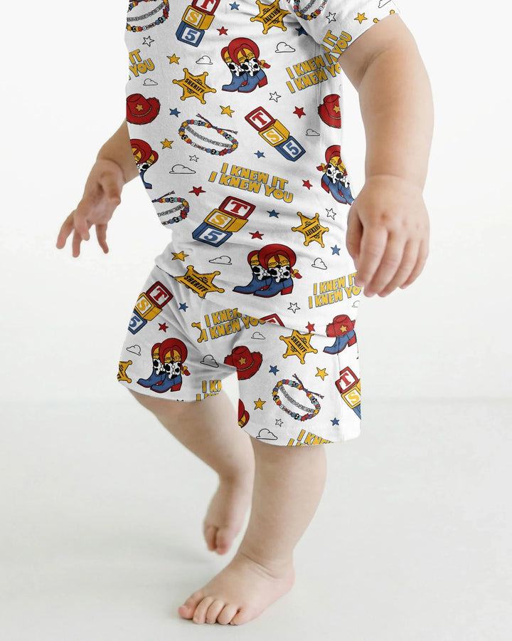 Little Cowgirl Bamboo Two Piece Short Sleeve Shorts Pajama Set