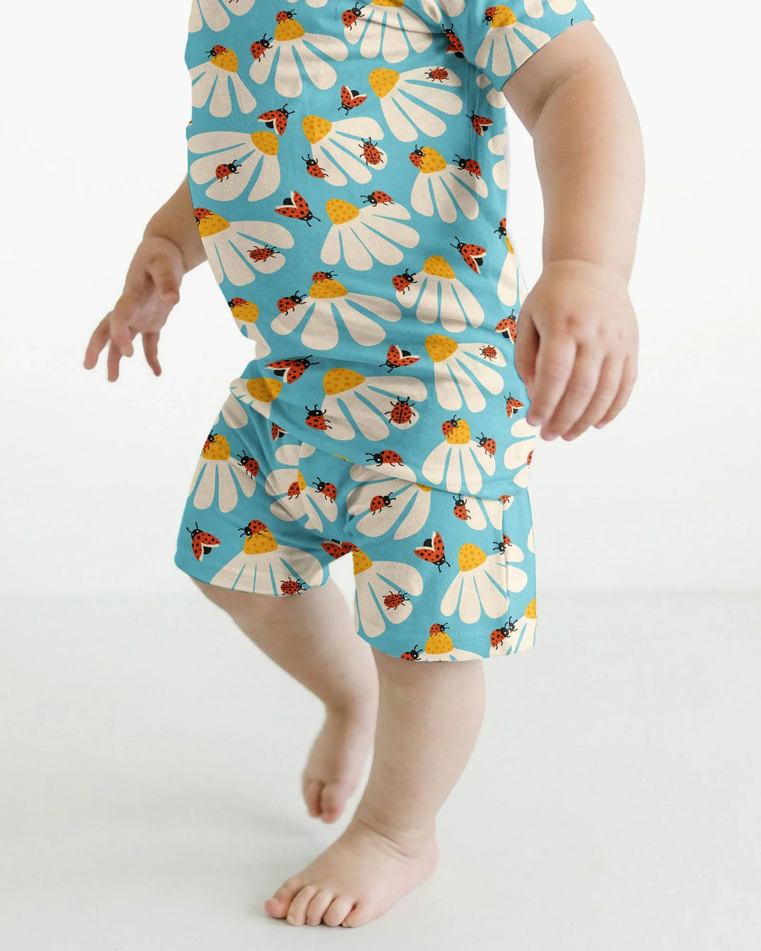 Lucky Little Bug Bamboo Two Piece Short Sleeve Shorts Pajama Set