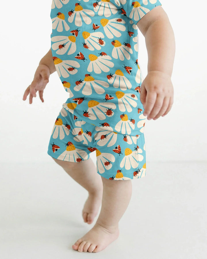 Lucky Little Bug Bamboo Two Piece Short Sleeve Shorts Pajama Set