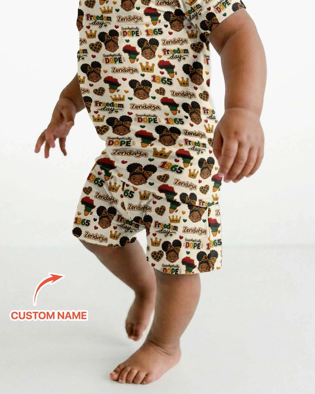 Custom Name Juneteenth Unapologetically Dope Bamboo Two Piece Short Sleeve Shorts Pajama Set
