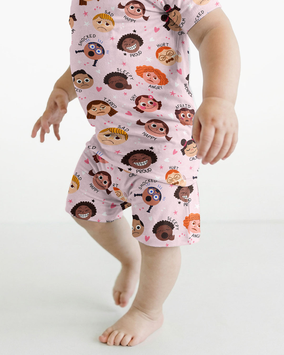 Feelings Vocabulary Bamboo Two Piece Short Sleeve Shorts Pajama Set