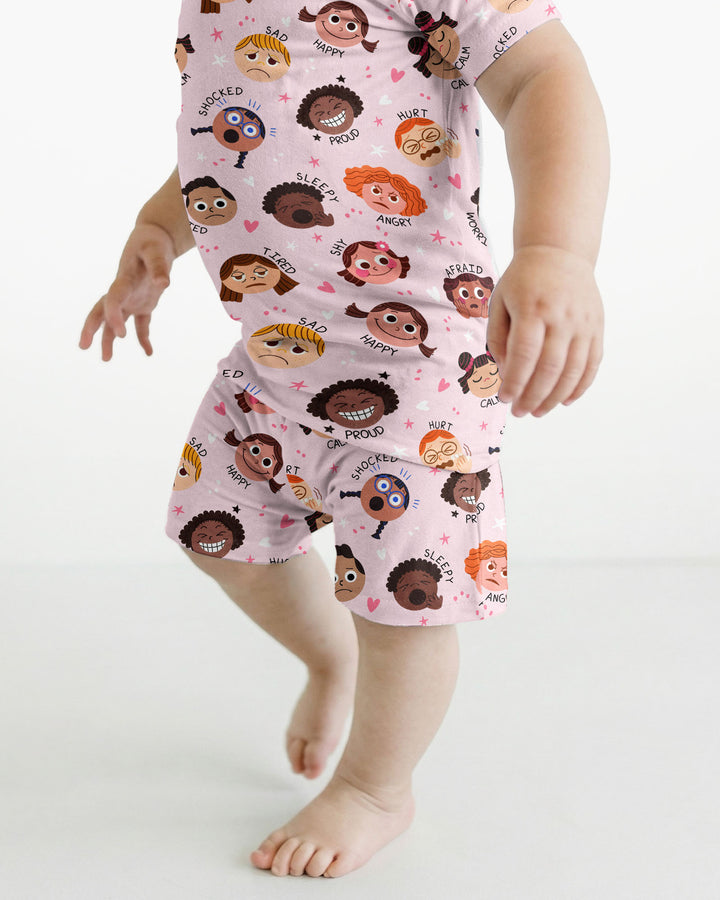 Feelings Vocabulary Bamboo Two Piece Short Sleeve Shorts Pajama Set