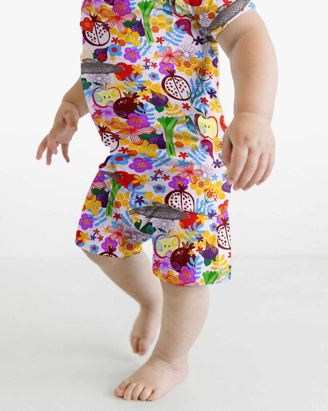Happy Rosh Hashanah Bamboo Two Piece Short Sleeve Shorts Pajama Set