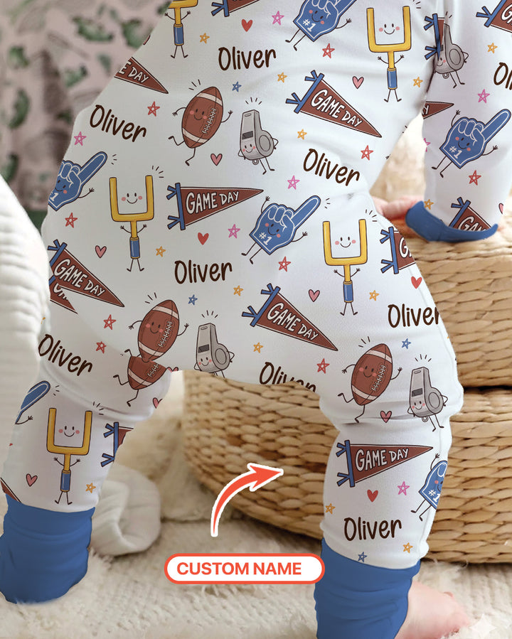 Custom Name Football Game Day Bamboo Convertible Zippy