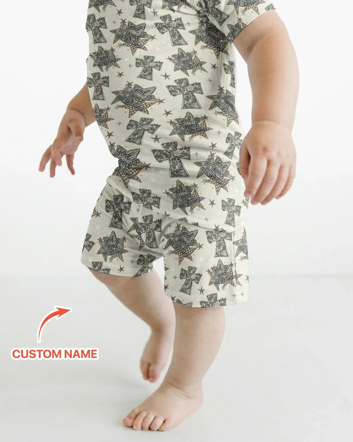 Template Bamboo Two Piece Short Sleeve Shorts Pyjamas Set