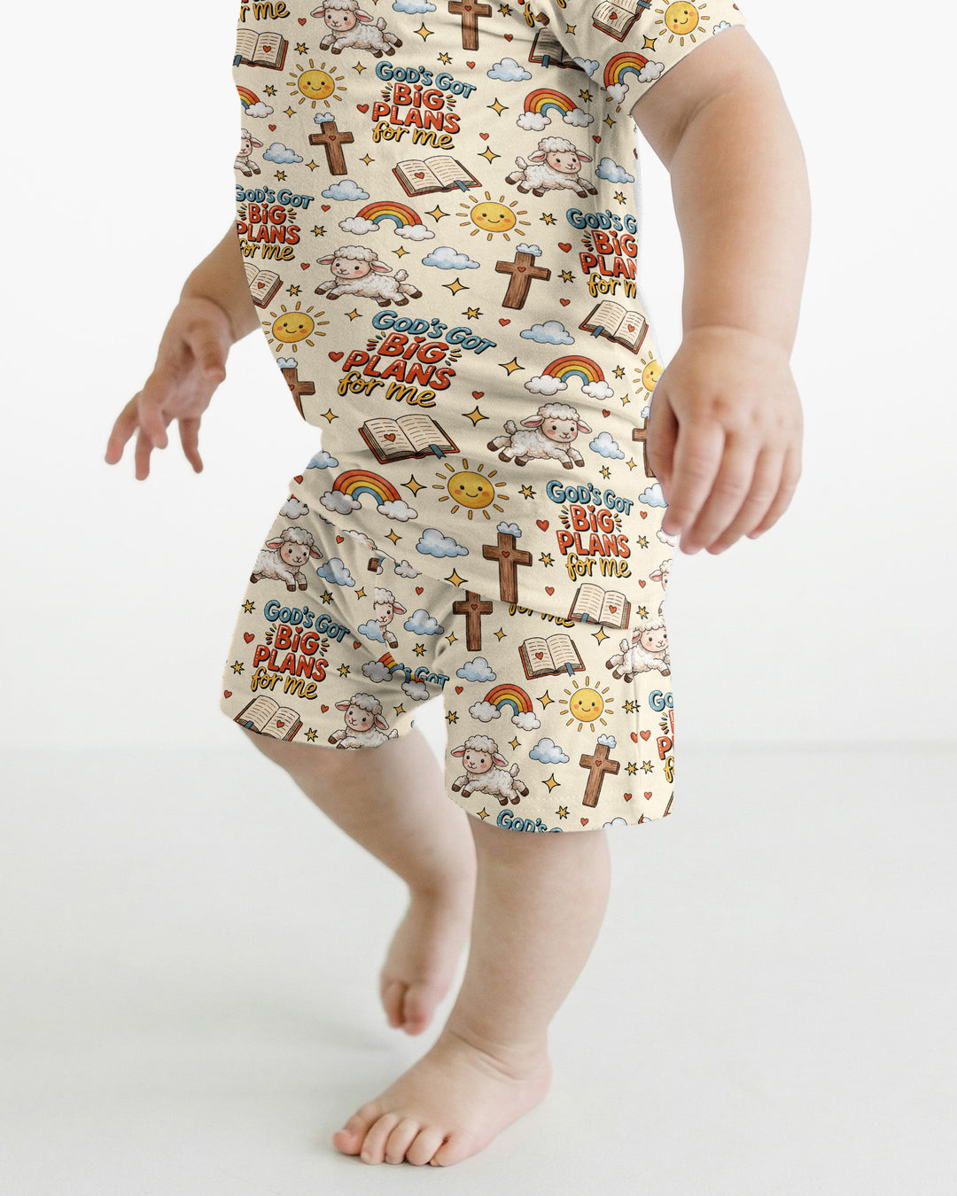 God's Got Big Plans For Me Bamboo Two Piece Short Sleeve Shorts Pajama Set