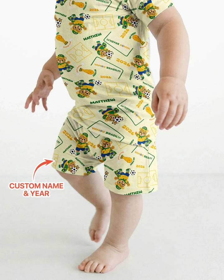My First World Cup Bamboo Two Piece Short Sleeve Shorts Pajama Set