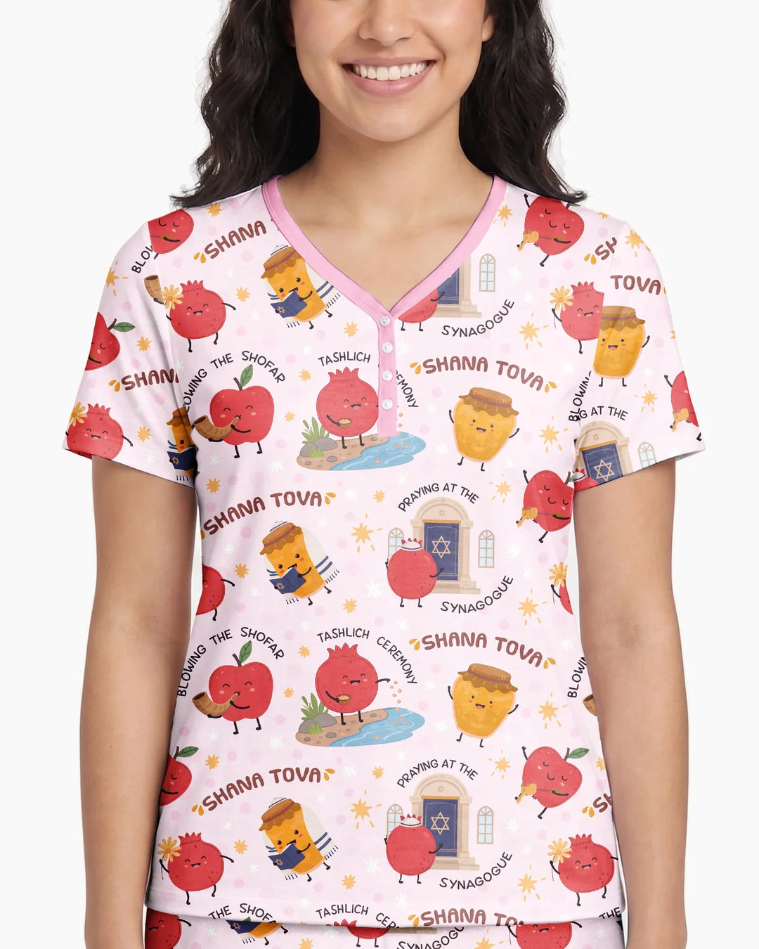 Sweet Sacred Moments Family Matching Bamboo Women Short Sleeve Short Pajama Set