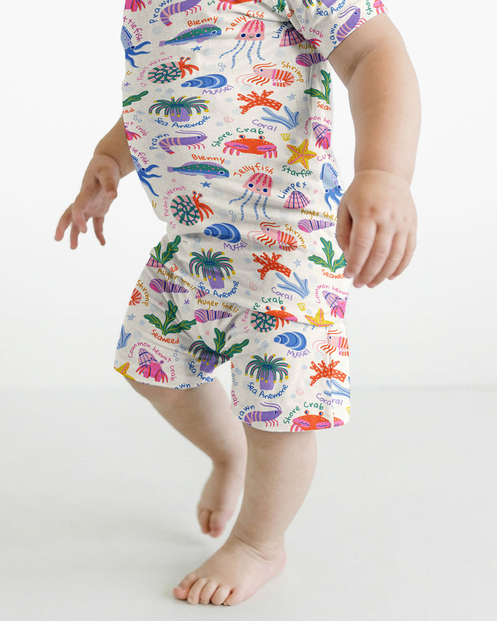 Tide Pool Pals Bamboo Two Piece Short Sleeve Shorts Pajama Set