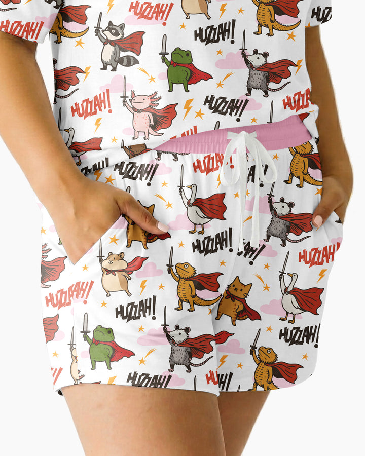Huzzah! Huzzah! Bamboo Women Short Sleeve Short Pajama Set