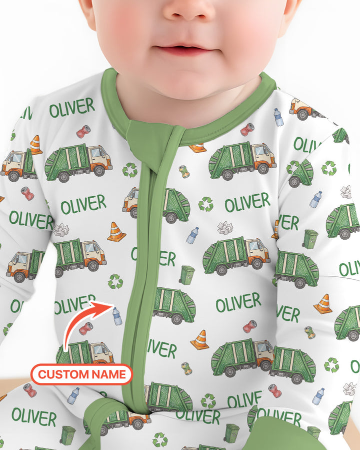 Custom Name Garbage Day Bamboo Convertible Zippy
