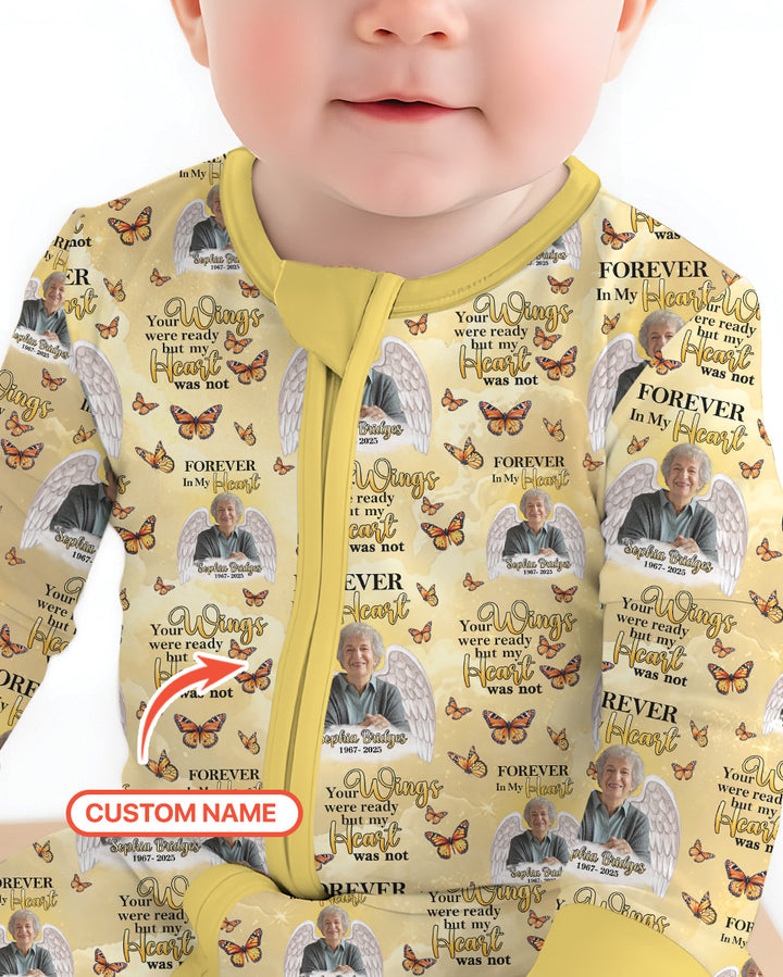 Custom Photo Forever In My Heart Family Matching Bamboo Convertible Zippy