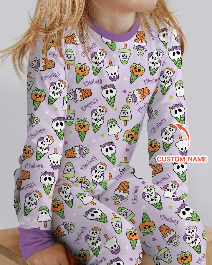 Summerween Ice cream Bamboo Two Piece Long Sleeve Pajama Set