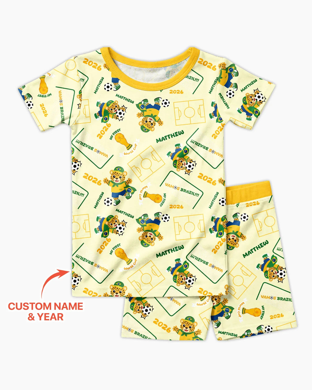 My First World Cup Bamboo Two Piece Short Sleeve Shorts Pajama Set