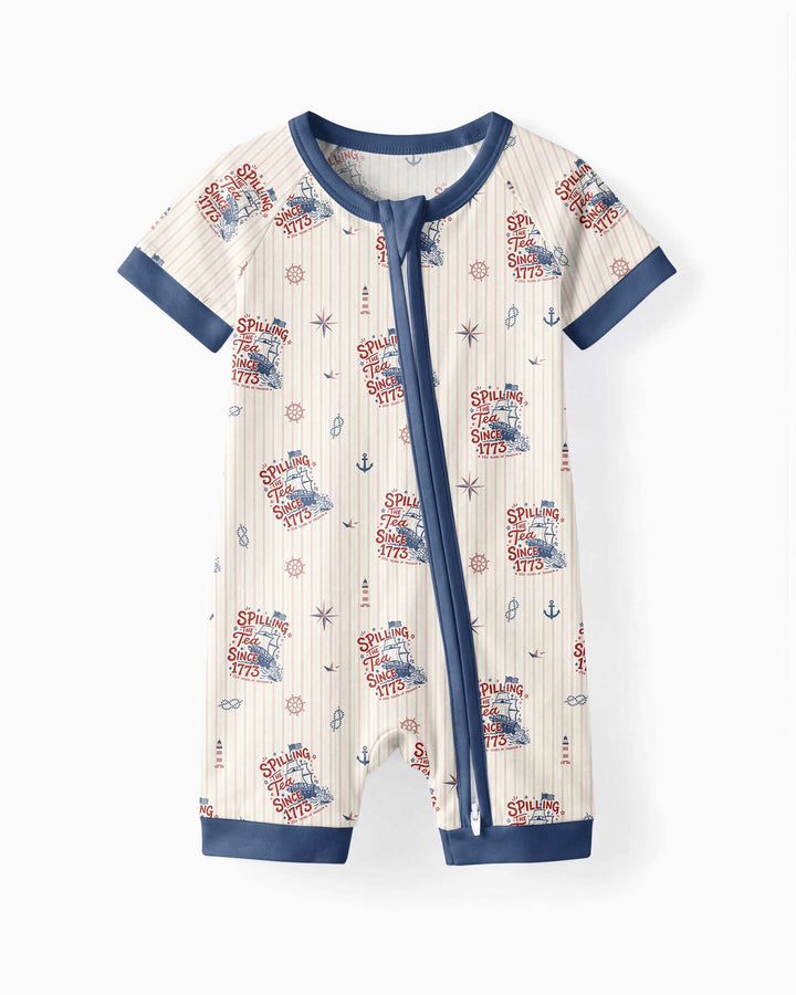Spilling The Tea Since 1773 Family Matching Bamboo Shorty Zippy